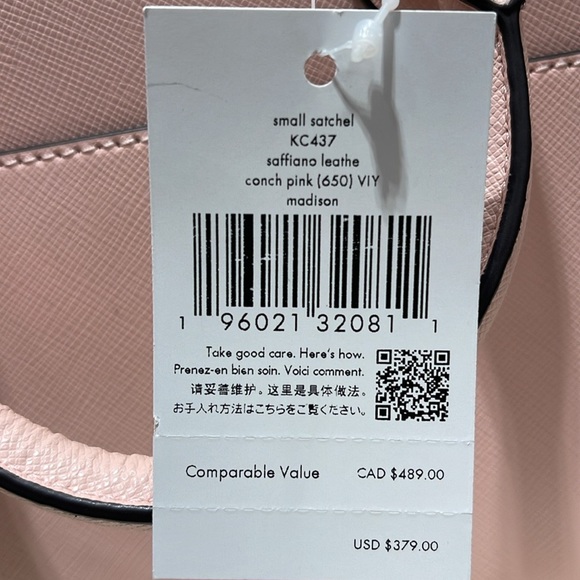 Kate Spade Madison Saffiano Leather Small Satchel
COLOR:
Conch Pink
NWT - Picture 9 of 16
